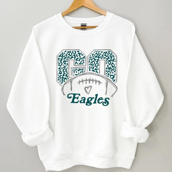 Gildan Tops - Vintage Go Eagles Football Sweatshirt, Retro Philadelphia Eagles Crewneck shirt